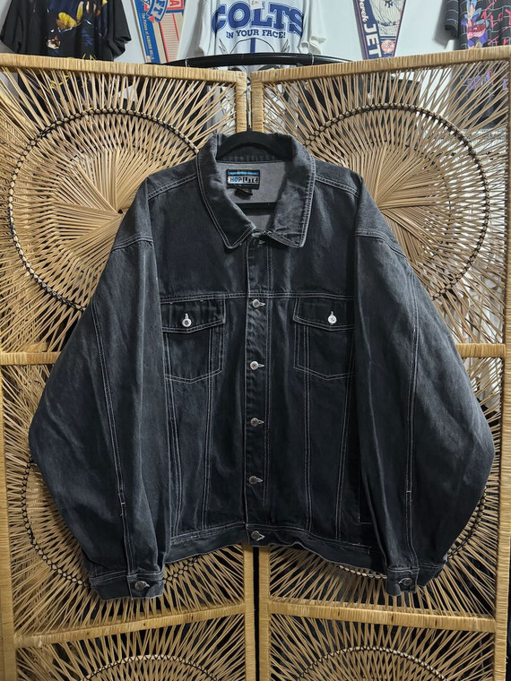 Vintage Y2K Hop Lite Dark Wash Denim Jacket Size 3XL XXXL