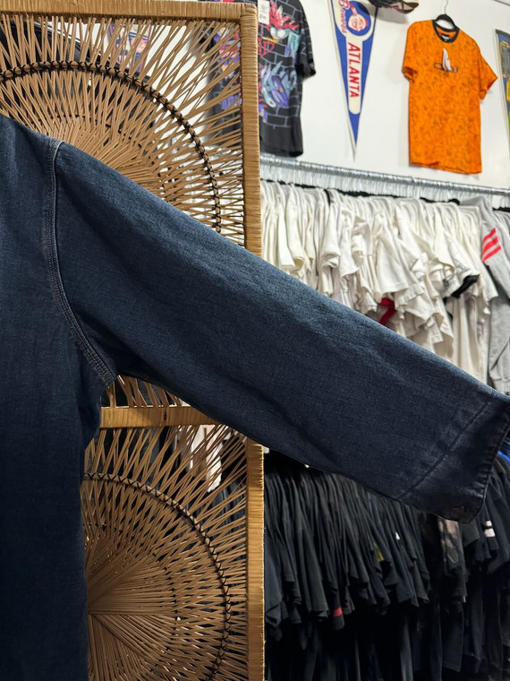 Vintage 90s Carhartt CB1003 Blanket Lined Blue Denim Chore Jacket Size 2XL XXLarge