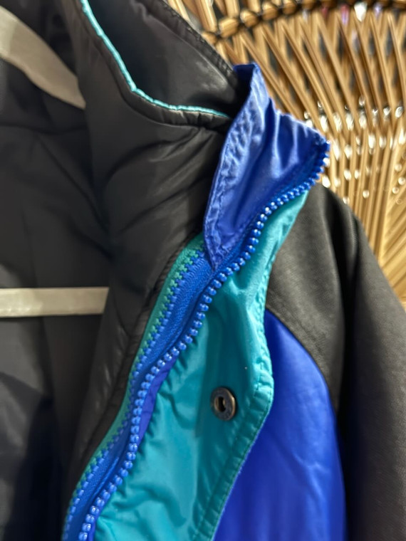 Vtg 90s Columbia Multicolor Blue &Teal Full Zip Ski Jacket Size Medium