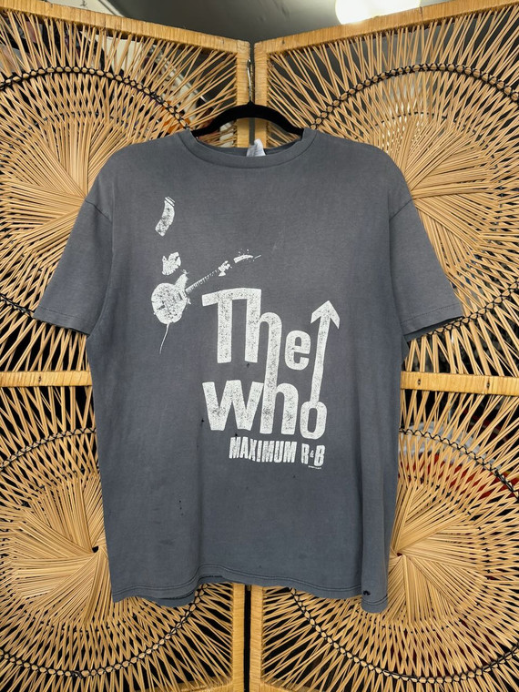 Vintage 80s 1989 The Who 'Maximum R&B' Grey T-Shirt Size XL