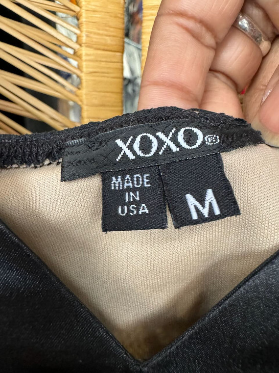 Vintage XOXO Lingerie Black Lacey Layered Women's Going Out Top Size Medium