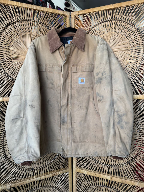 Vintage 80s 90s Carhartt Sandstone Arctic Jacket Size 44