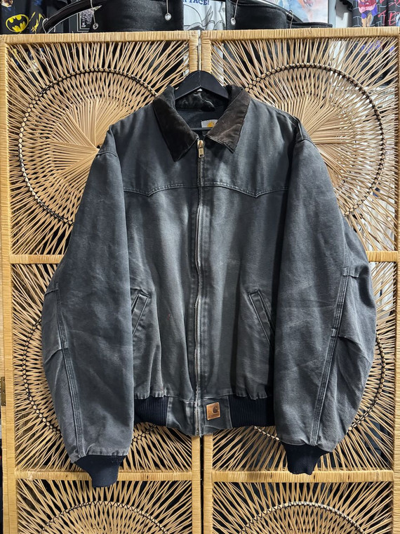 Vintage 90s Y2K Charcoal Carhartt Santa Fe Jacket Size XXL 2XL Tall