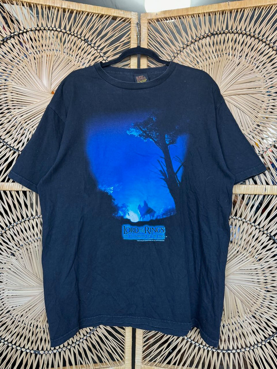 Vtg Y2K 2001 The Lord Of The Rings The Fellowship Of The Ring Black T-Shirt Size XL