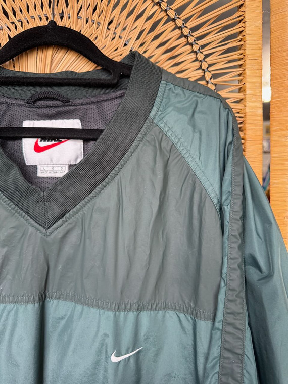 90s Nike White Tag Forest Green Pullover Windbreaker Size Large