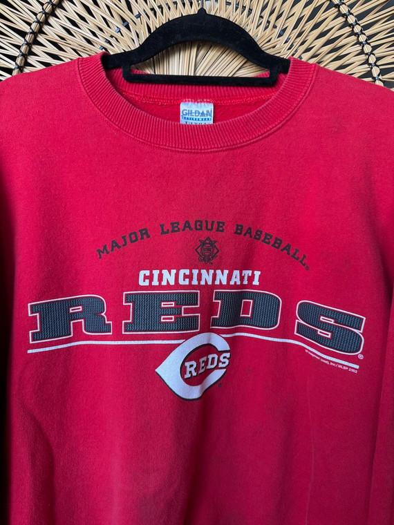 Y2K 2002 MLB Cincinnati Reds Red Crewneck Sweatshirt Size Large