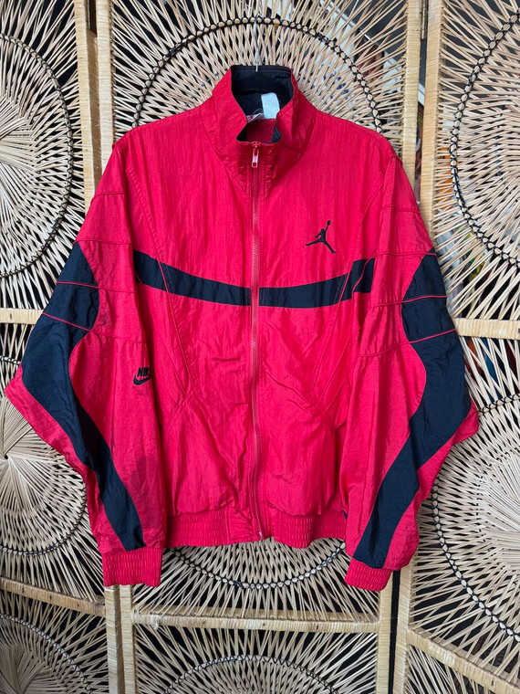 Vintage 80s Nike Air Jordan Flight Red & Black Full Jumpman Track Suit Size Large