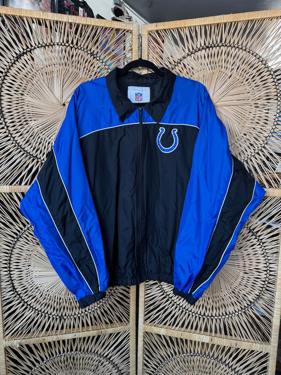 NFL Indianapolis Colts Blue & Black Full Zip Windbreaker Size Large