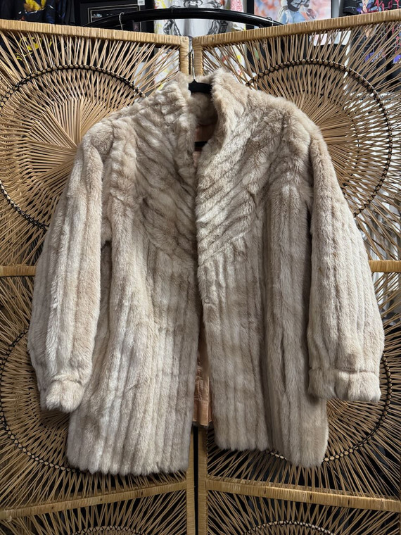 Vintage Faux Fur Tan Jacket Women's Size Large
