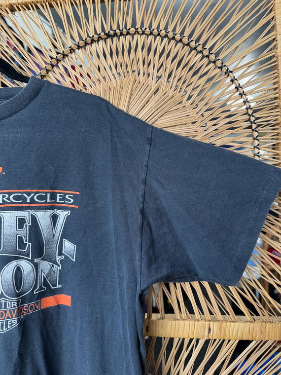 Vintage 90s 1991 Harley Davidson Southside Indianapolis, IN Black T-Shirt Size X-Large