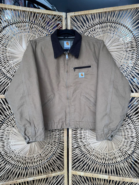 Vintage 90s Y2K Carhartt For Women Sandstone Detroit Jacket Size Large