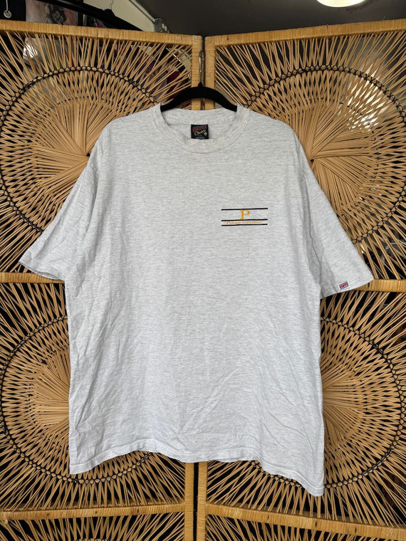 Vintage 90s Soffee's Purdue University Embroidered Grey T-Shirt Size XXL 2XL