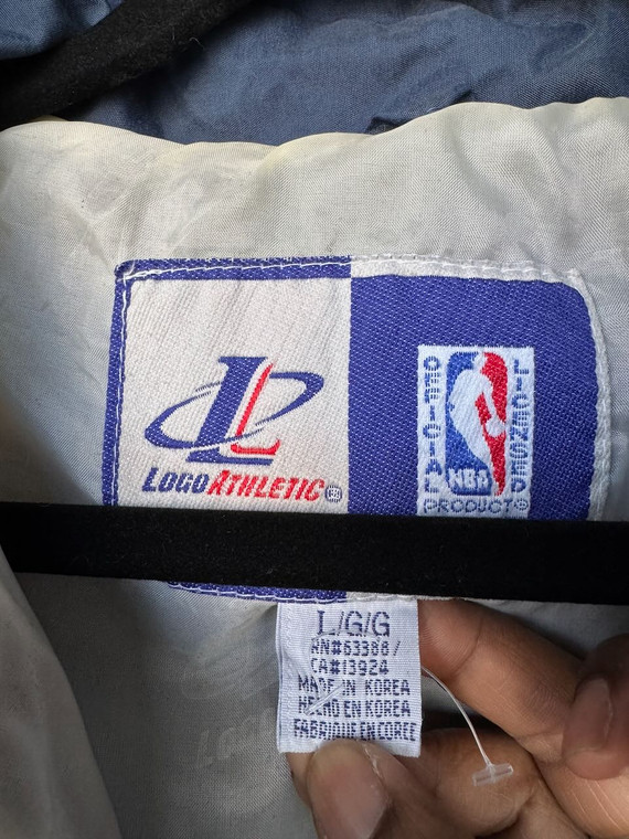 Vtg 90s Logo Athletic Indianapolis Pacers NBA Tricolor Embroidered Full Zip Jacket Size Large