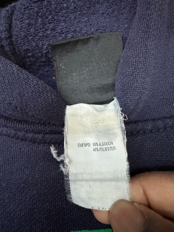 Vintage 90s Y2K Genuine Stuff University Of Notre Dame Navy Blue Hoodie Sweatshirt Size Large