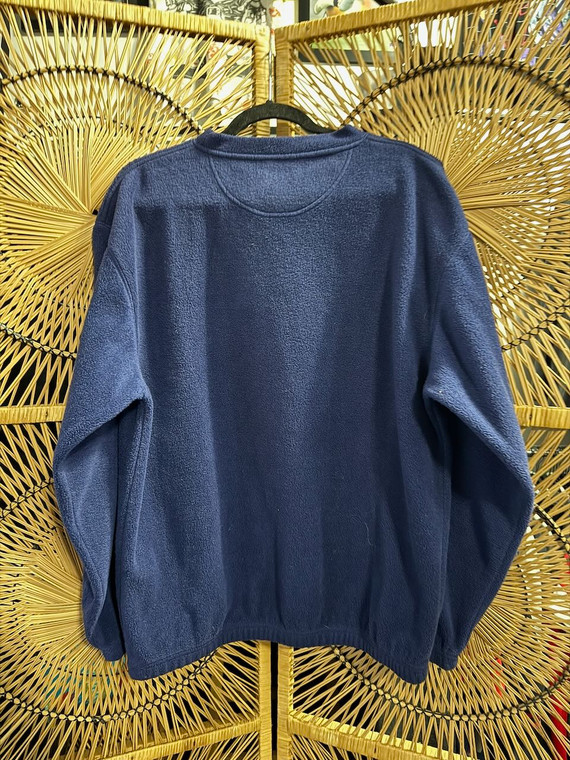 Vintage Pro Edge University of Notre Dame Navy Blue Fleece Crewneck Sweatshirt Size Large