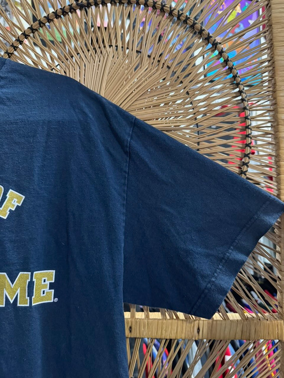 Vtg Y2K Champs Property Of Notre Dame Navy T-Shirt Size Large