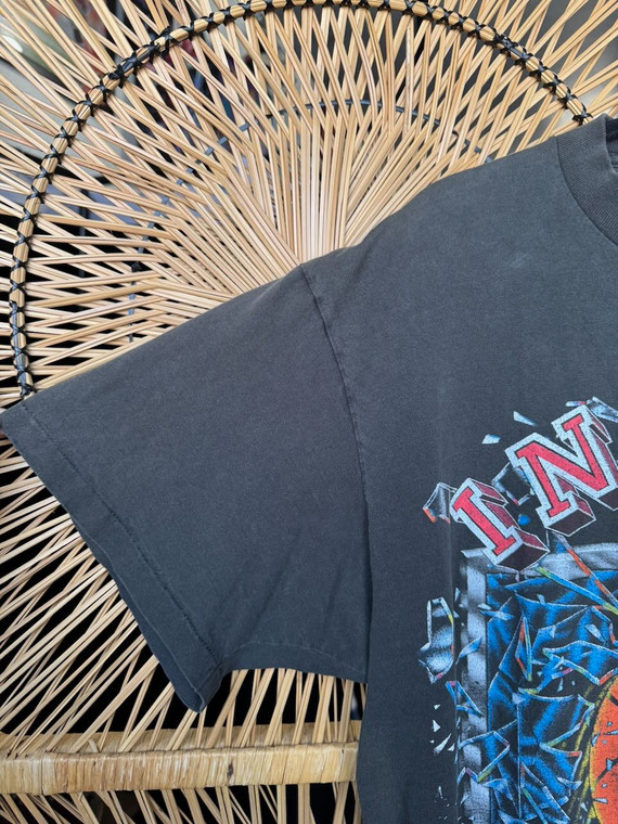 Vintage 90s 1993 Indiana University IU Hoosiers Basketball Shattered Backboard Black T-Shirt Size X-Large XL