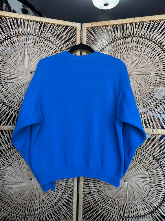 Vintage 90s 1997 THE PINK PANTHER Embroidered Blue Crewneck Sweatshirt Size Large