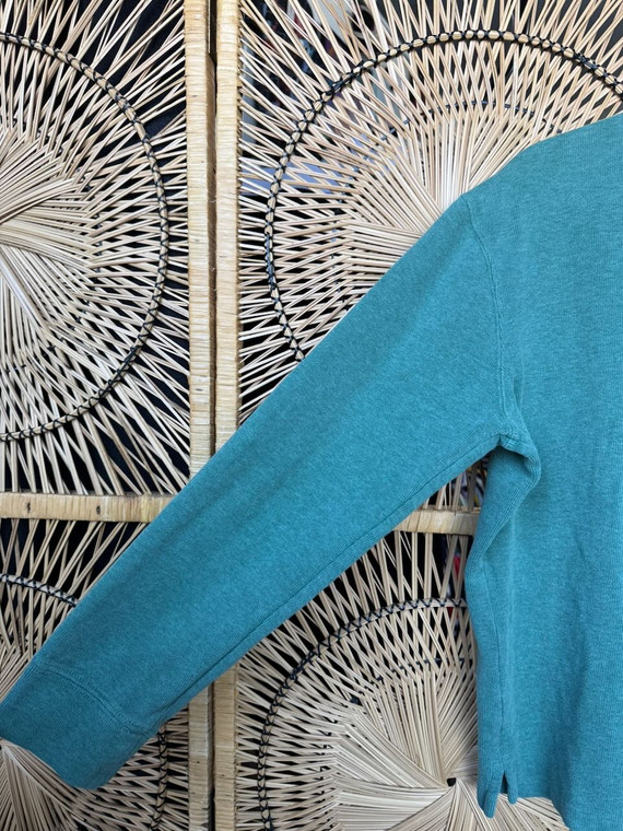 Y2K Polo Ralph Lauren Dusky Green 1/4 Zip Pullover Sweater Size Large