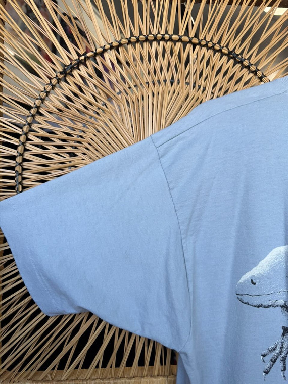 Vintage 90s Wildlife Light Blue T-Shirt Size X-Large XL