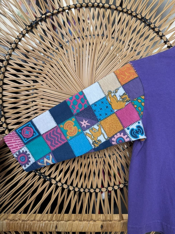 Vtg 90s Disney The Lion King Simba Purple Hooded T-Shirt Size Youth 4