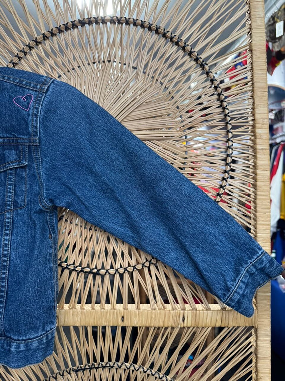 Vtg Disney Princesses Cinderella, Belle & Aurora Embroidered Denim Jacket Youth Size Small