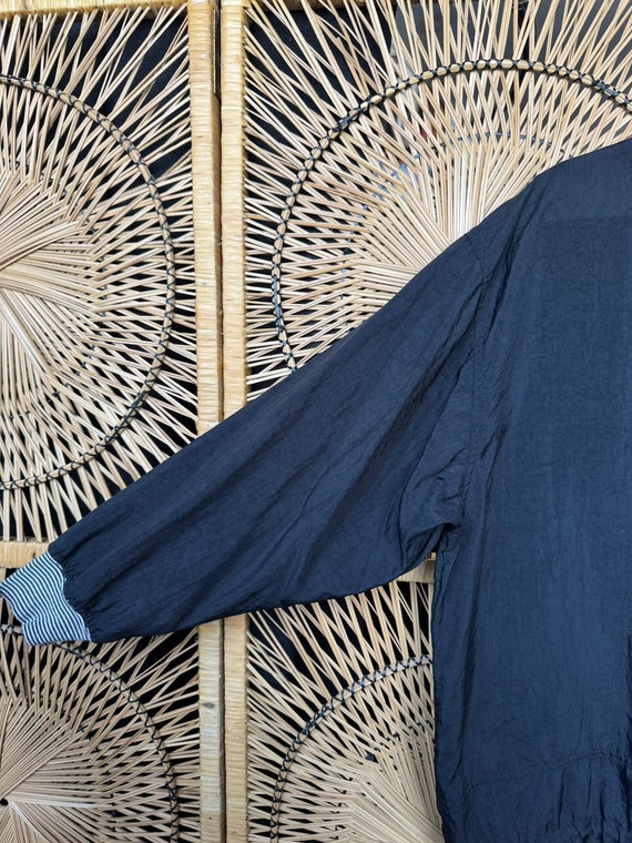 Vintage 80s 90s Esprit Black Red Cowl Neck Pullover Windbreaker Women's Size Small