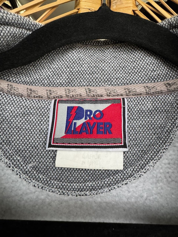 Vintage 90s NBA Chicago Bulls Grey 1/4 Zip Pullover Knit Sweatshirt Size XL X-Large