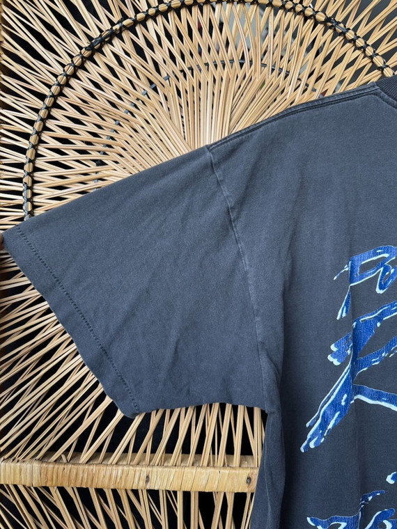 Vintage Indiana Pacers Magic Johnson Tees Put The Rock In The Hole Basketball Black Graphic T-Shirt Size Large