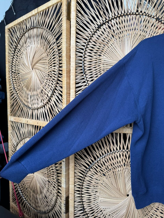 Vtg 90s Russell Vincennes University Navy Blue Crewneck Sweatshirt Size Large