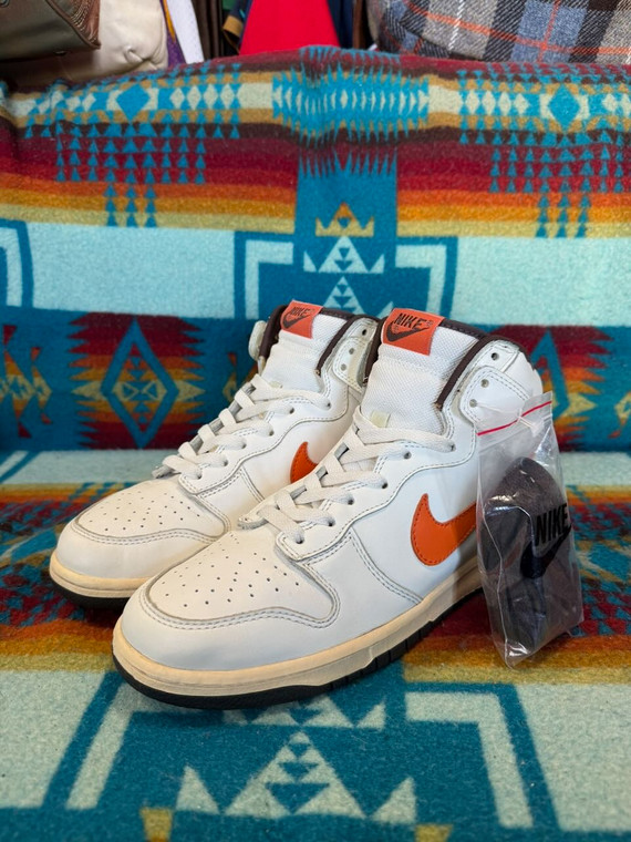 2004 Nike Dunk High Sail/Orange Blaze/Baroque Brown 305287-181 Men's Size 10.5