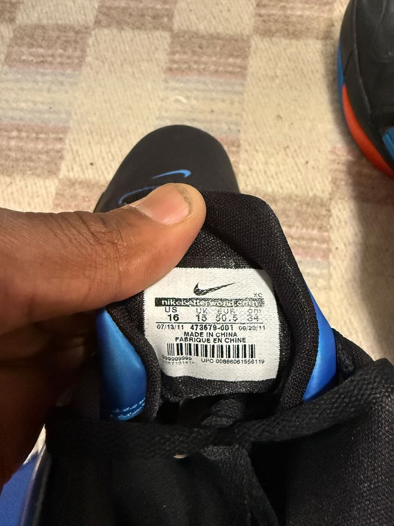 2011 Nike Zoom KD IV 4 OKC Away Black Orange Blue Basketball Shoes Mens Sz 16 SAMPLES