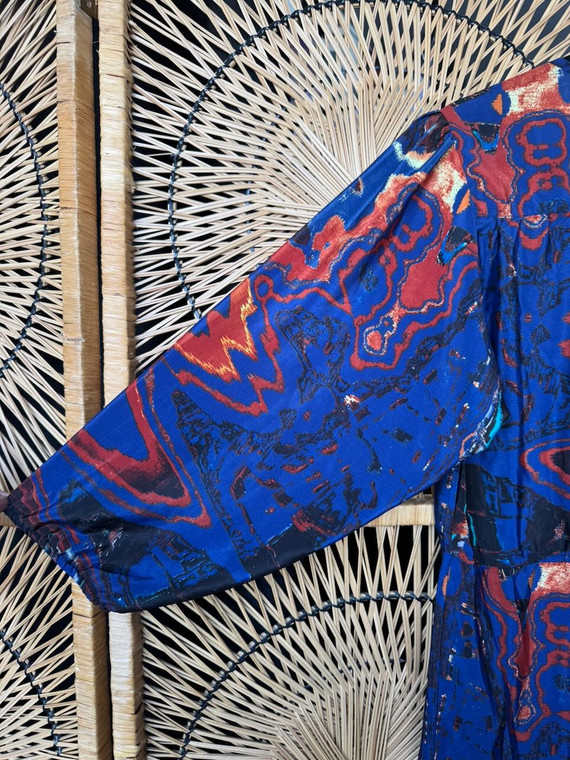 Vintage Angie Blue Mod Style Dress Women's Size Large