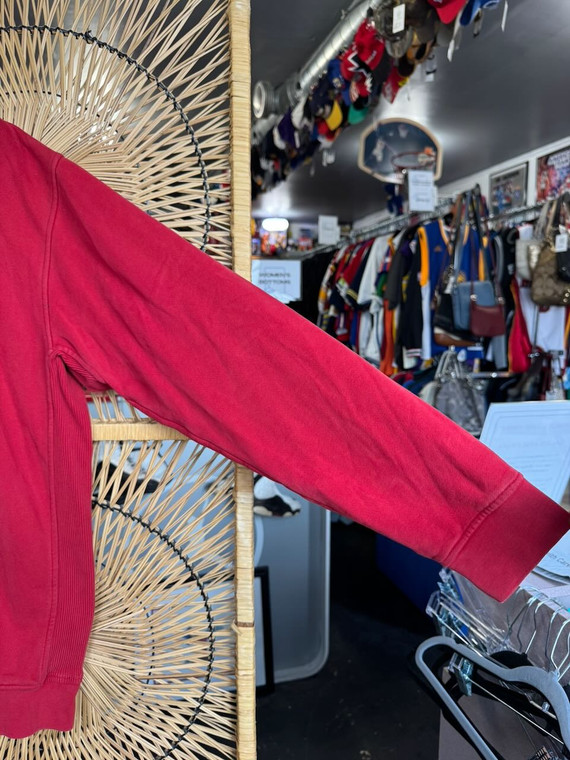 Vintage Grey Bar Nike Embroidered Red Crewneck Sweatshirt Size X-Large XL