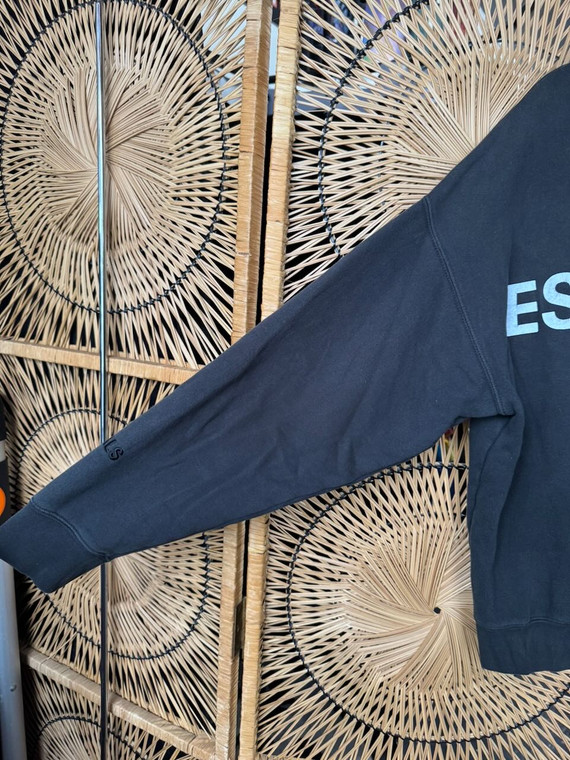 Essentials Fear Of God 3M Black Hooded Sweatshirt Size Medium