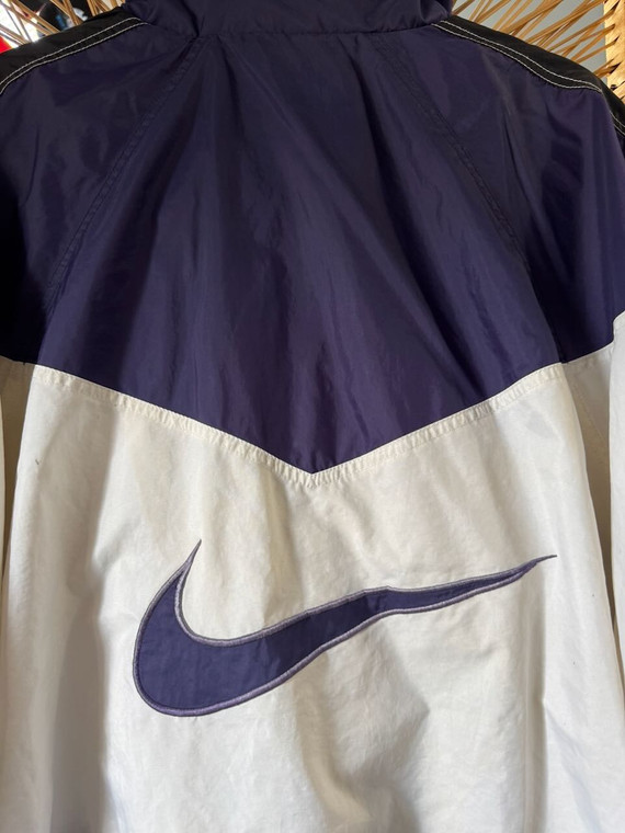 Vintage 90s Nike White Tag Tricolor Purple, White, Black Windbreaker Size XXL 2XL