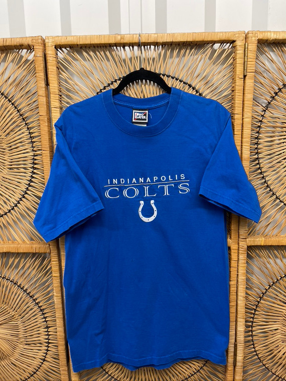 90s Pro Player Indianapolis Colts Blue Embroidered T-Shirt Size Medium