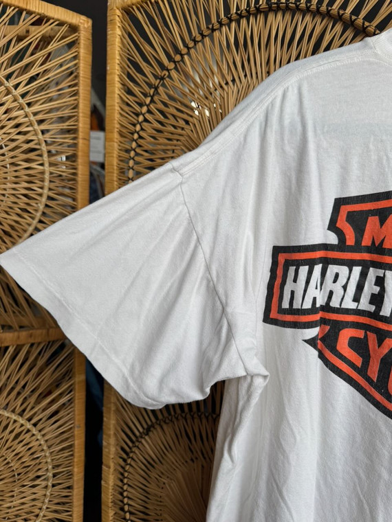 Vintage Harley Davidson Motorcycles Eagle White T-Shirt Size XL X-Large