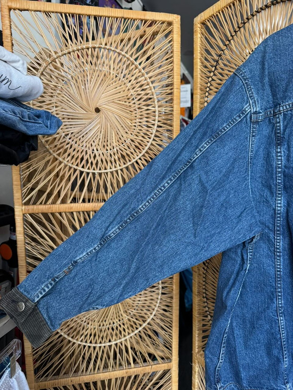 Vintage 90s Lee Denim Corduroy Collar Chore Jacket Women's Size XL