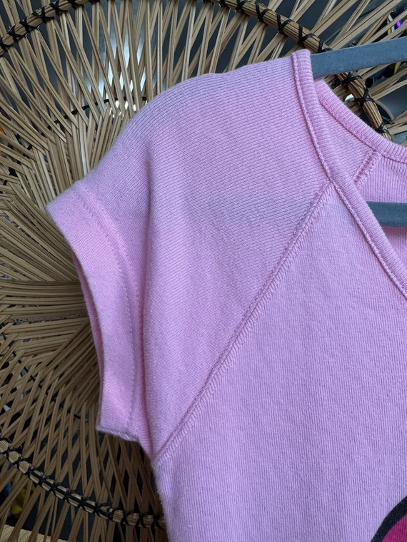Vtg Y2K 2002 Rolling Stones Pink Baby Tee Women's Size Medium