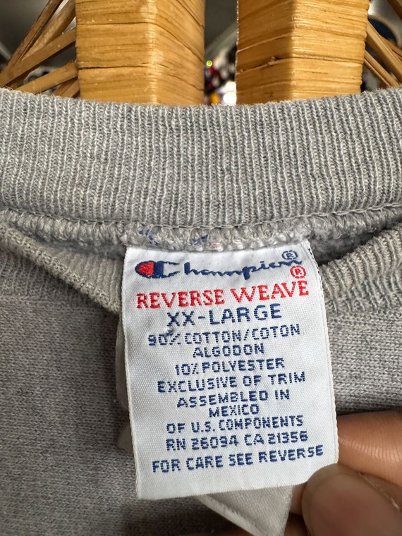 Vintage Champion Purdue University Boilermakers Grey Cropped Reverse Weave Crewneck Sweatshirt Size 2XL XXL