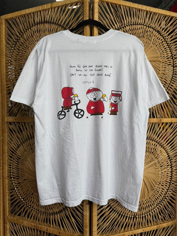 Vintage Y2K Indiana University IU Hoosiers Little 5 South Park Parody White T-Shirt Size X-Large XL