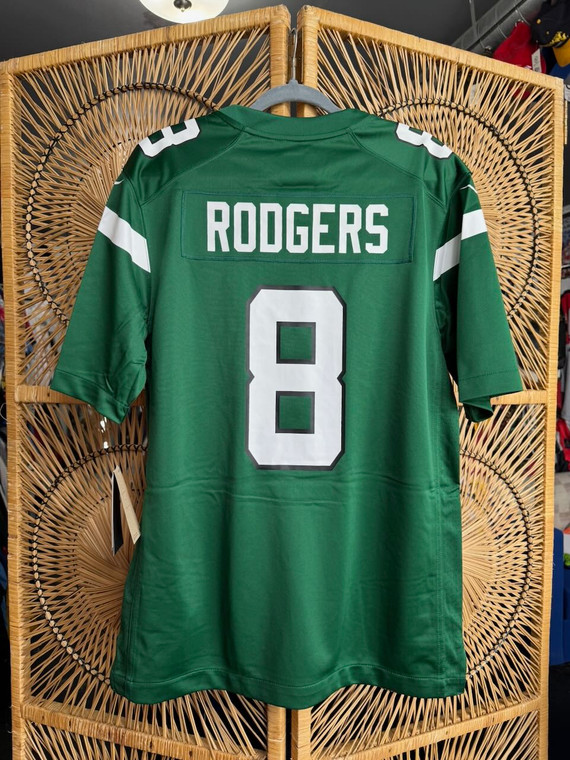 NWT Nike NFL NY Jets Aaron Rodgers #8 Green Football Jersey Size Medium