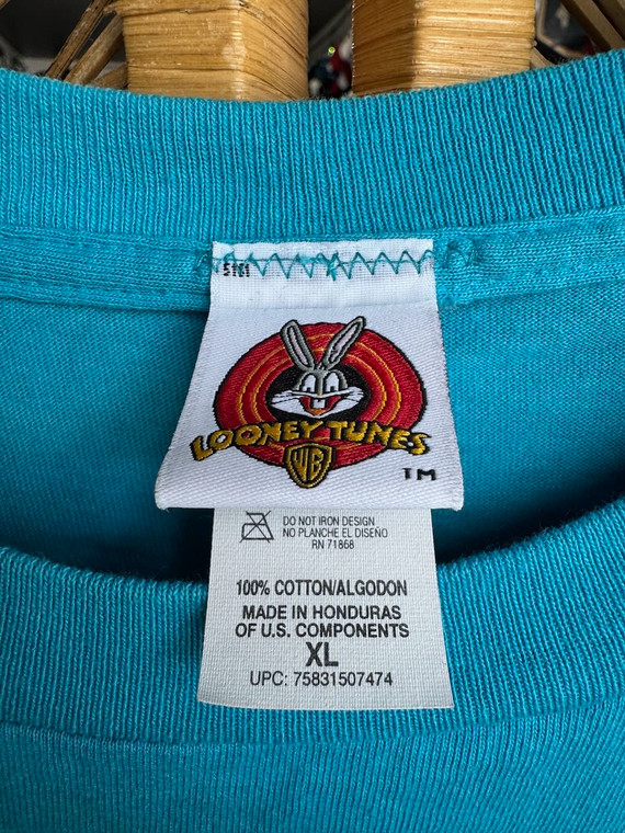 Vintage Y2K 2001 Looney Tunes Tweety "Now, Back To Me!" Aqua Blue T-Shirt Size XL X-Large
