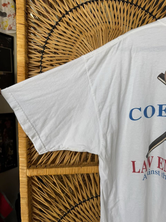 Vintage Coed Naked Law Enforcement White T-Shirt Size 2XL XXL