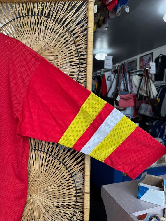 Rawlings Red Yellow Hockey Jersey Size Large