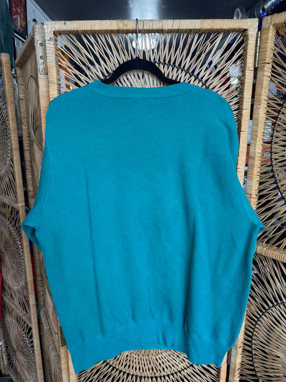 Vintage 90s Champion Miami Dolphins NFL Football Teal Crewneck Sweatshirt Size XL