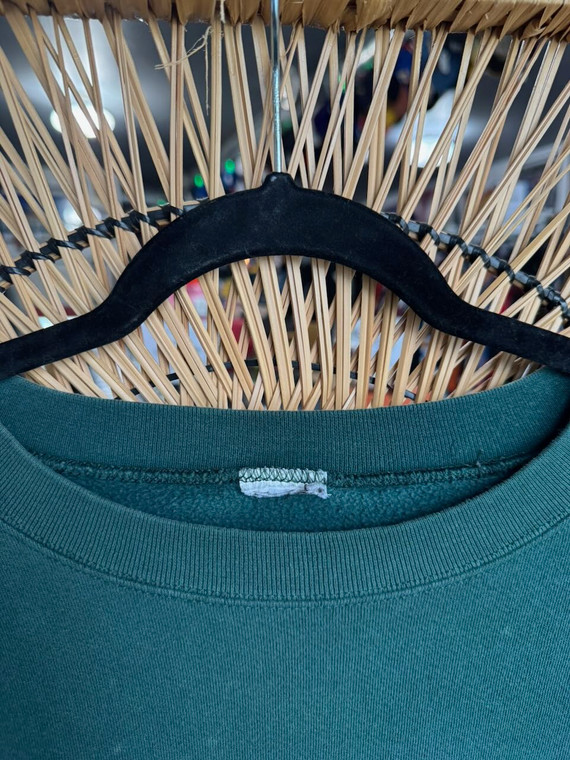 Vintage Nike Yellow Swoosh Forest Green Crewneck Sweatshirt Size XXL 2XL