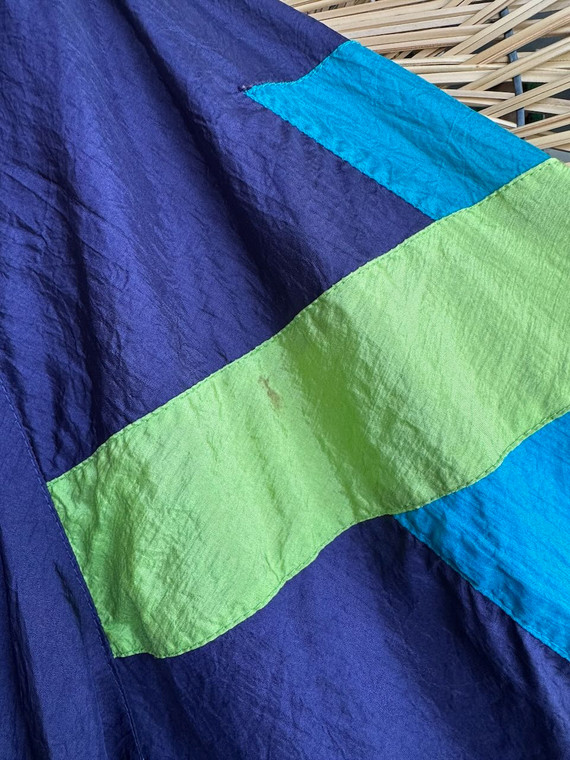 Vintage 80s 90s IBPro Colorblock Blue Green Purple Full Zip Windbreaker Jacket Size X-Large XL