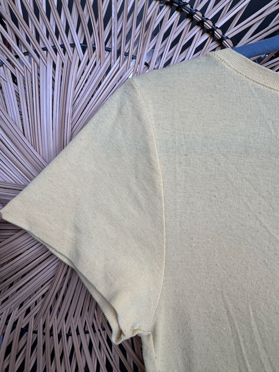 Vintage Ralph Lauren RL Sport Pastel Yellow V-Neck T-Shirt Women's Size Medium